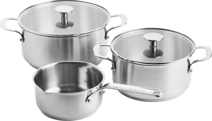 KitchenAid Stainless Steel Pannenset 3-delig (24 cm, Pfannenset + Topfset, Edelstahl)