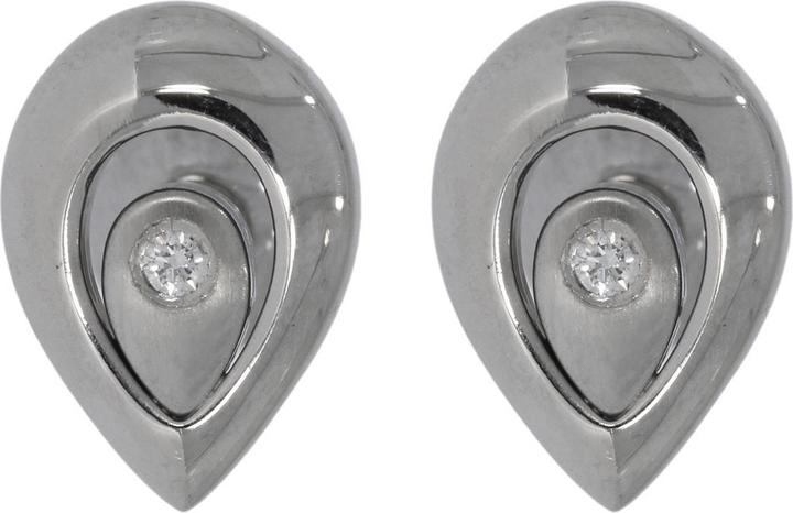 Actual product image Xen Stud earrings with diamond 0.04 ct. TW/SI (Solid, Stainless steel matt and polished)