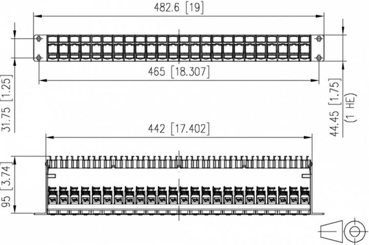 Productafbeelding Metz Connect BTR E-DATmodul 24x8 CAT6 1HE (Schakelpaneel)