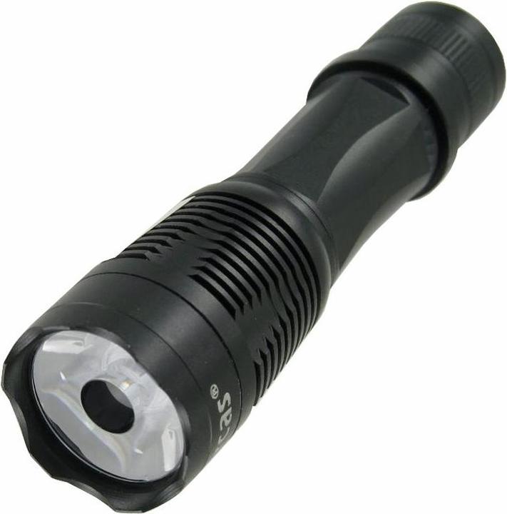 Actual product image Arcas 1 watt LED torch black including alkaline battery