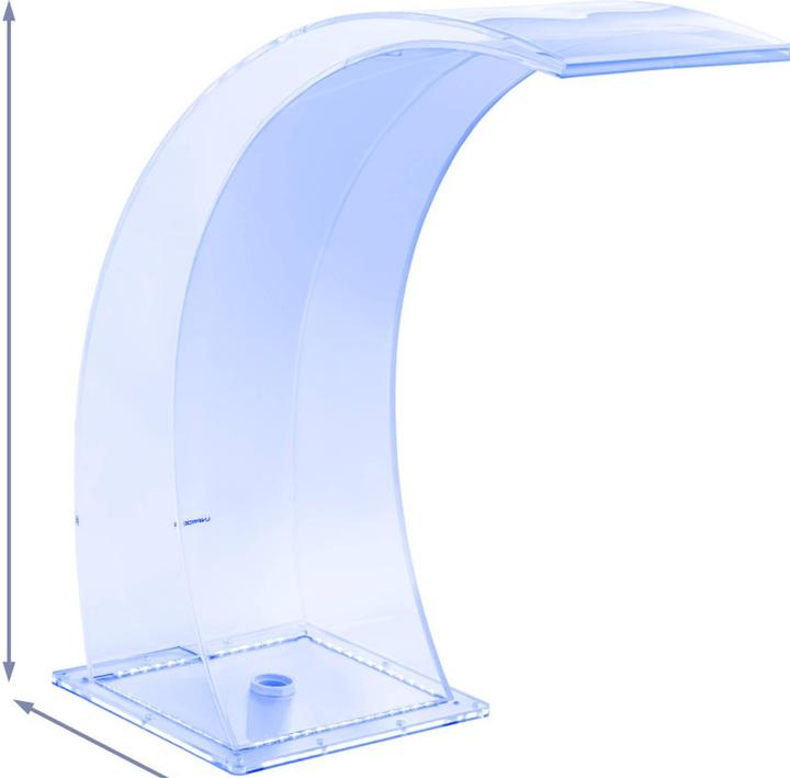 Actual product image Uniprodo Schwalldusche Wasserspiel Wasserfall 35 cm mit LED Blau / Weiss