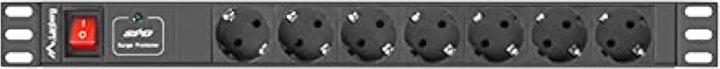 Actual product image Lanberg PDU-07F-0200-IEC-BK Power Distribution Unit (PDU) 7 AC outlets 1U