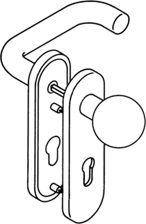 Actual product image Hewi Fire protection set 111R13.113 plastic 90 D/K for door thickness 38-48 mm PZ rounded DIN left /... (Door handle)