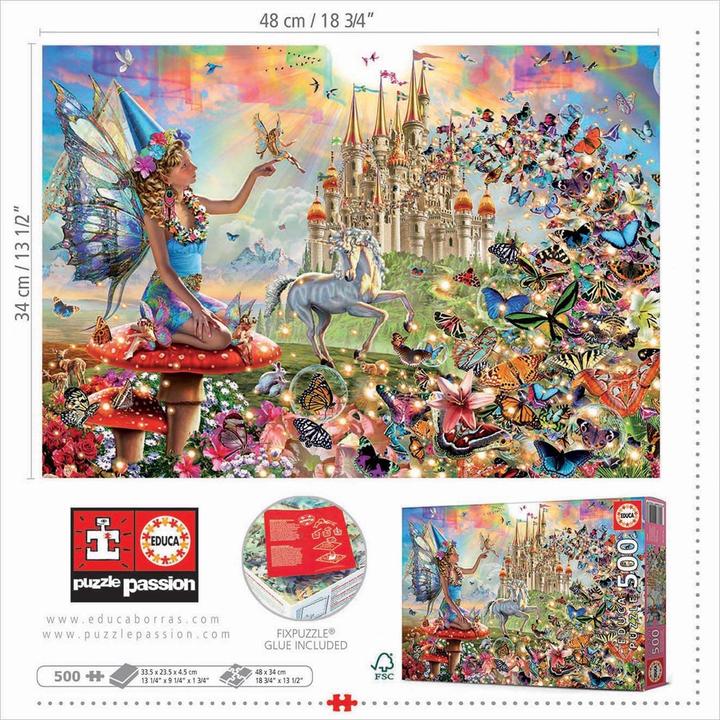 Immagine prodotto Educa Fate e farfalle puzzle (500 pezzi)