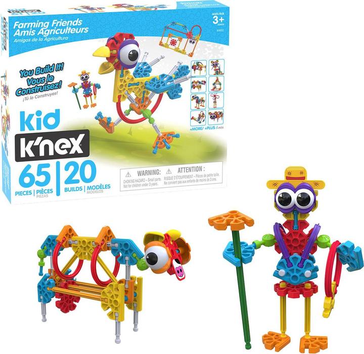 Actual product image K'Nex Kid Knex Farmin Friends building set, 65 parts.