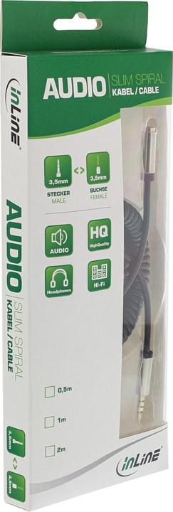 Produktbild InLine Slim Audio Spiralkabel Klinke 3 (0.50 m, 3.5mm Klinke (AUX))