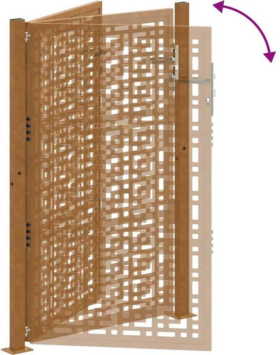 Produktbild VidaXL Gartentor 105x155 cm Wetterfester Stahl Kreuz-Design Zauntor