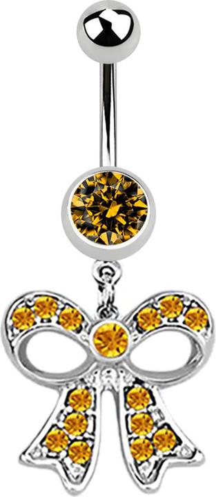 Immagine prodotto Star Piercing Banana in argento con ciondolo a forma di maglia di topazio (Acciaio chirurgico 316L, senza ottone)