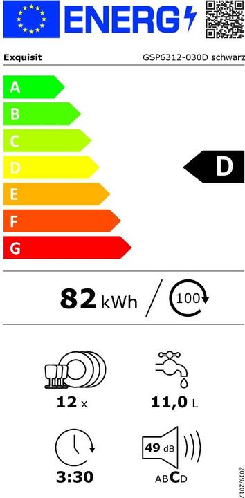 Energy Label Exquisit GSP6312-030D black