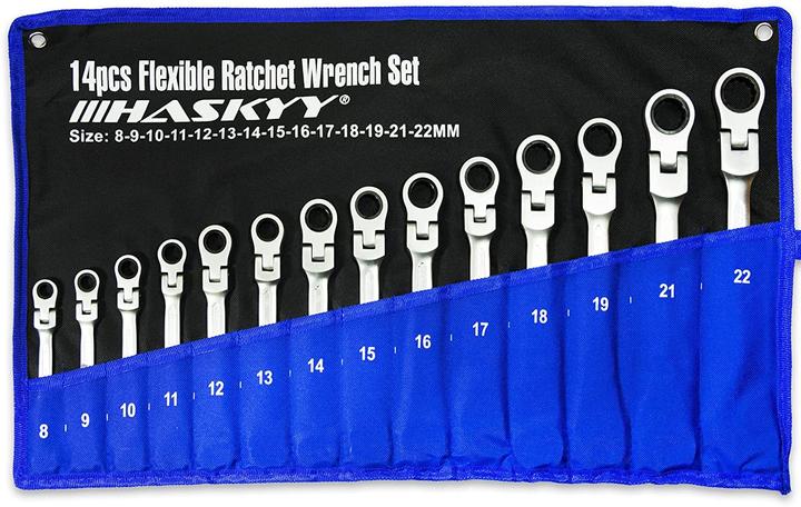 Produktbild Haskyy Gelenk-Ratschenschlüssel 14-Tlg Set