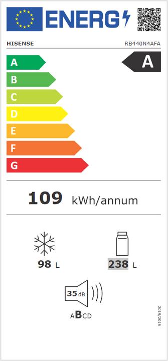 Energie-Label Hisense RB440N4AFA (336 l)