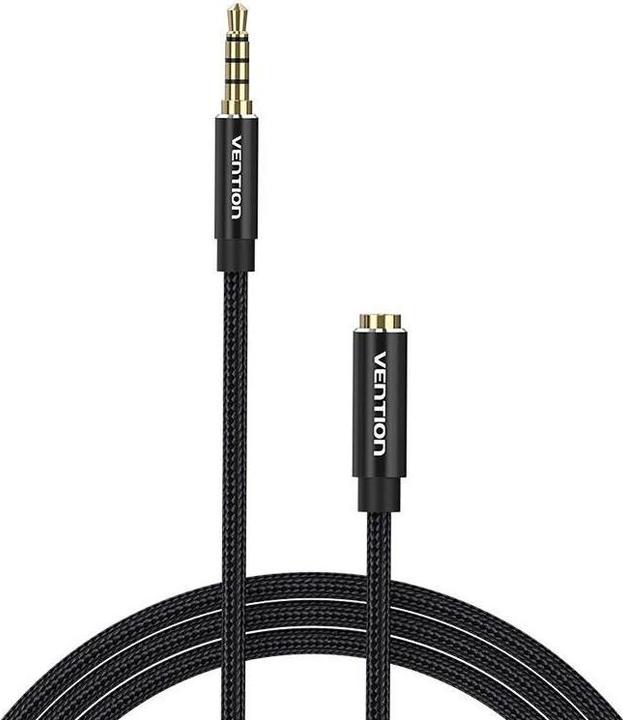 Actual product image Vention TRRS 3.5mm Male to 3.5mm Female Audio Extender 3m BHCBI Black (3 m)