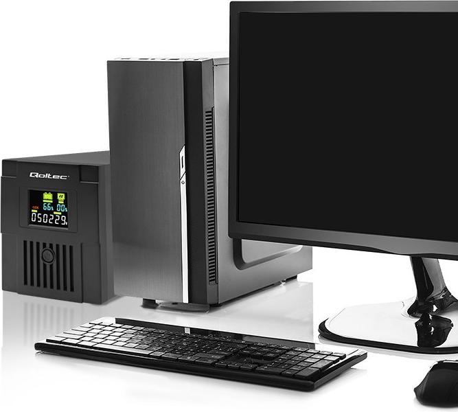 Actual product image Qoltec Zasilacz awaryjny UPS | Monolith | 1500VA | 900W | LCD | USB (1500 VA, 900 W, Line-interactive UPS)