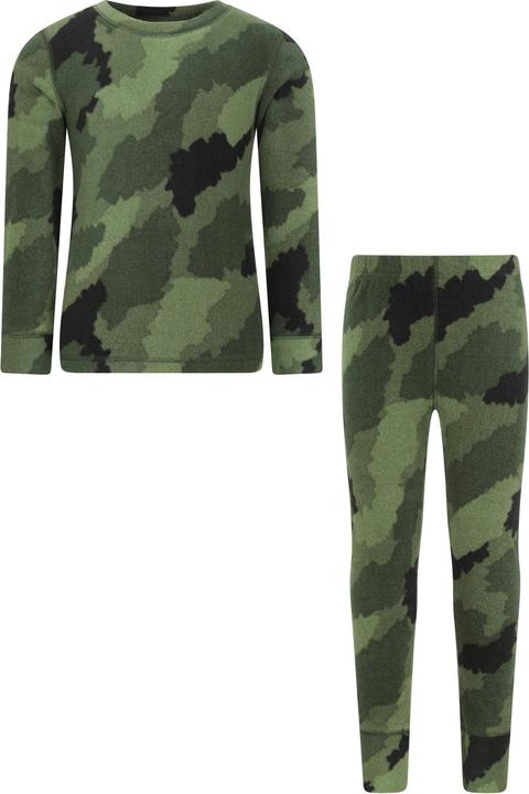 Actual product image Mountain Warehouse Childrens/Kids Camo Polar Fleece Base Layer Set (98)
