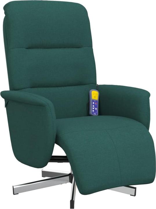 Actual product image VidaXL Massage chair with footrest dark green fabric, colour