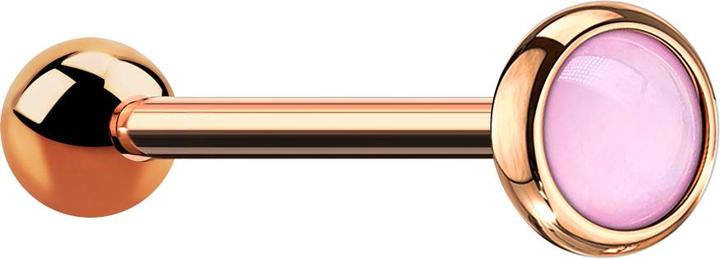 Star Piercing Micro Barbell rosegold mit Epoxidstein pink (ohne Messing, Chirurgenstahl 316L)