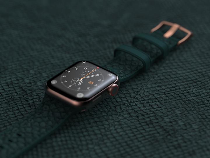 Actual product image Njord Jord Watch Strap For (44 mm, 45 mm, Vegan Leather, Salmon leather, Stainless steel fastener)