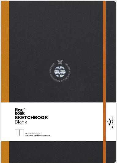 Actual product image Flexbook Black sketchbook with orange details (21 x 29.7 cm, Special ruling, Hardcover)