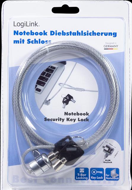 Produktbild LogiLink Notebookschloss mit 2 Schlüsseln, Diebstahlschutz