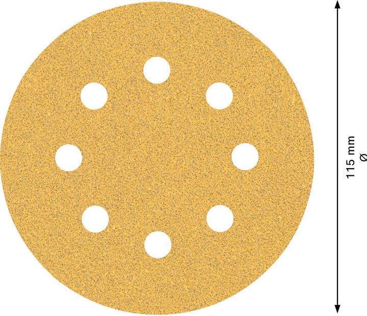 Actual product image Bosch Professional Zubehör Expert C470 Sandpaper with 8 holes for random orbital sander, 115 mm, G 60, 5 pcs. (60)