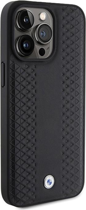 Actual product image BMW BMHCP15X22RFGK iPhone 15 Pro Max 6.7" czarny/black Leather Diamond Pattern (Apple iPhone 15 Pro Max)