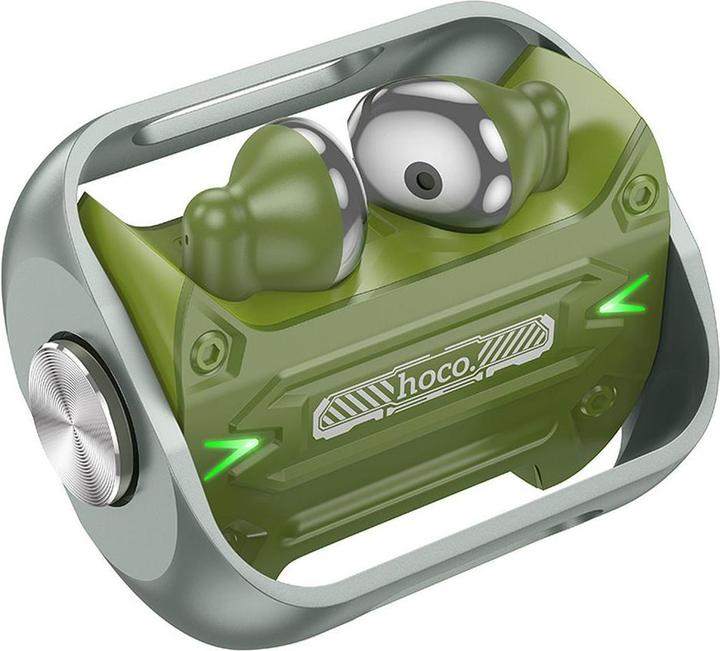 Hoco - Ecouteurs sans fil (EW55) - pour le jeu, Bluetooth 5.3, True Wireless - Vert armée (4 h, Sans fil)