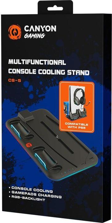 Image du produit Canyon CS-5, PS5 Charger stand, with RGB light,, with + cable, 475±, Juodas (PS5)