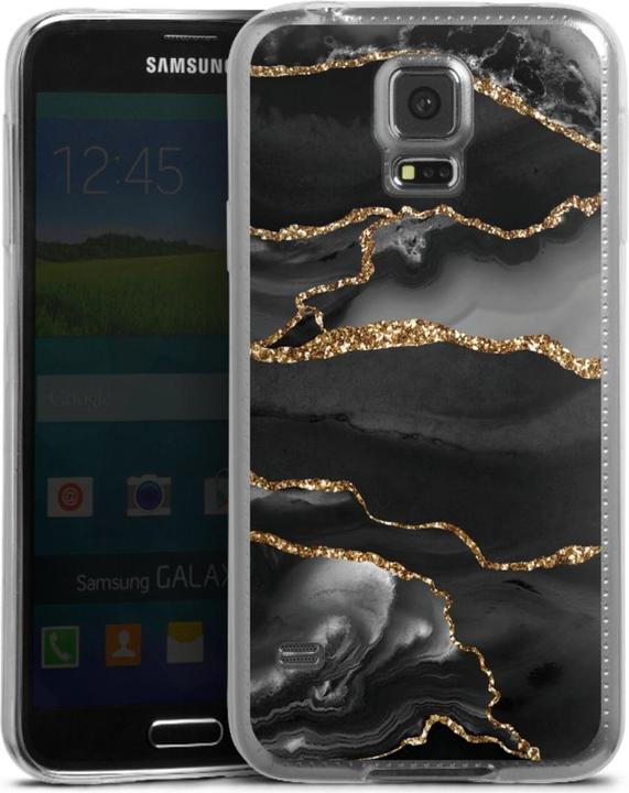 Produktbild DeinDesign Slim Case für Samsung Galaxy S5 Silikon Hülle Ultra Dünn Handyhülle Glitzer Look Marmor Muster (Samsung Galaxy S5)