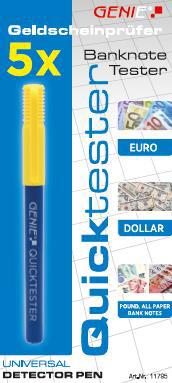 Produktbild Genie Geldschein Quicktester 5er Pack (Geldscheinprüfer)