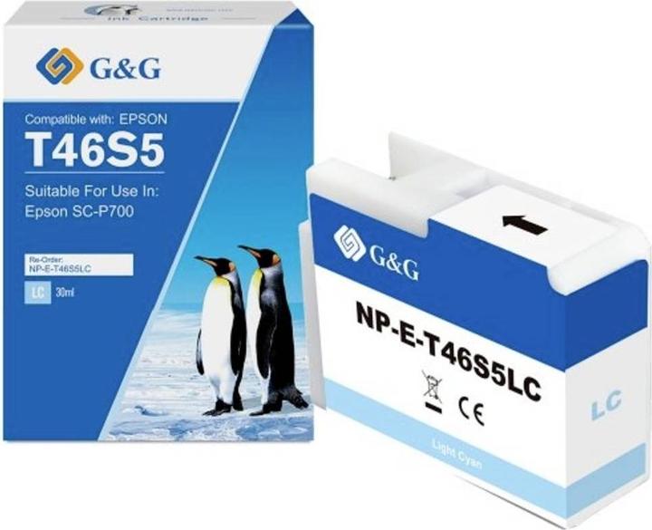 Produktbild G&G Nachfülltinte Kompatibel Hell Cyan 1E46S5-LCGG
