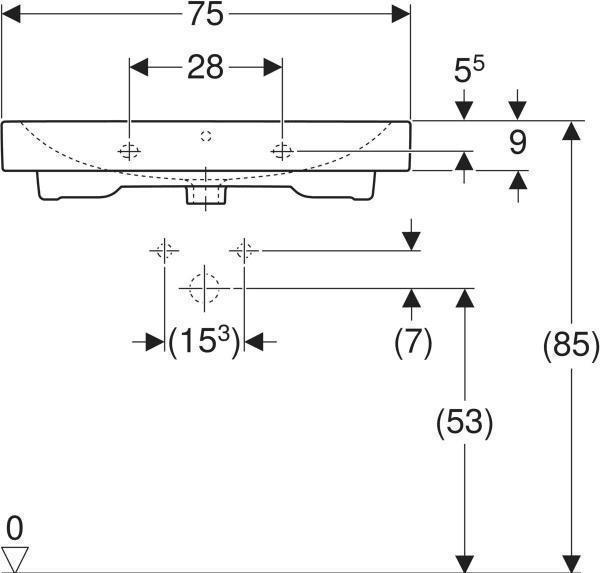 Produktbild Geberit Waschtisch iCon 75 cm wei 124075000 (480 mm, 750 mm)