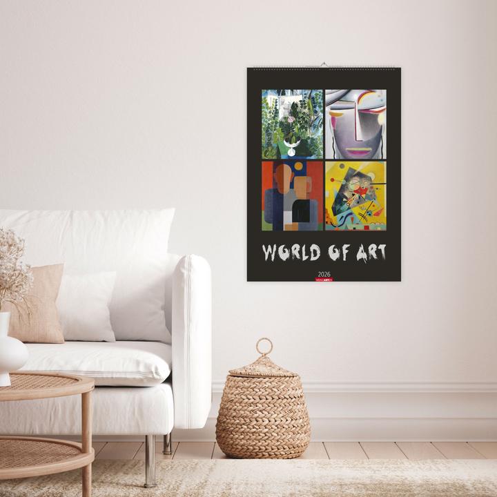 Produktbild World of Art Kalender 2026 (49 x 68 cm, Harter Einband, Deutsch, Englisch)
