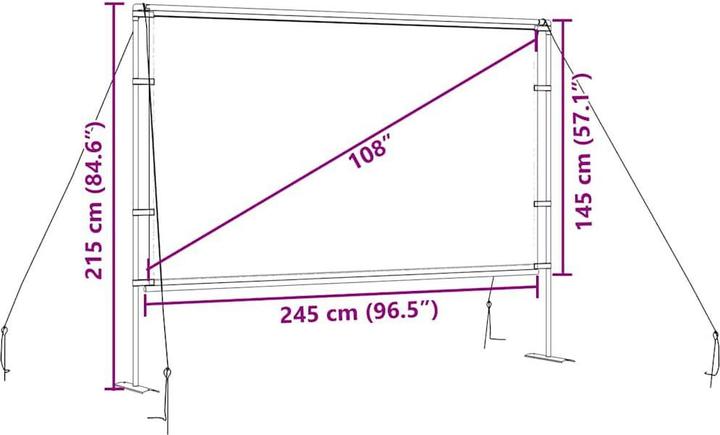 Actual product image VidaXL Projector screen with stand 108 inch 16:9 projection screen Screen (108", 16:9)