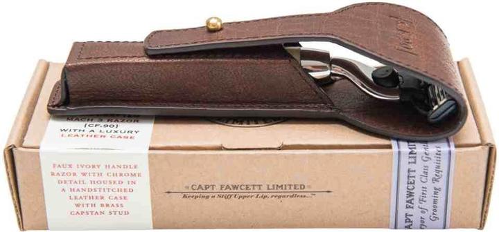 Actual product image Captain Fawcett Razor with Leather Razor Case (Aftershave lotion)