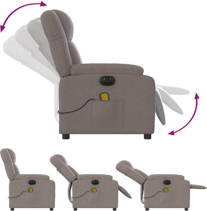 Produktbild VidaXL Massagesessel Fernsehsessel Relaxsessel Sessel Elektrisch Taupe Stoff