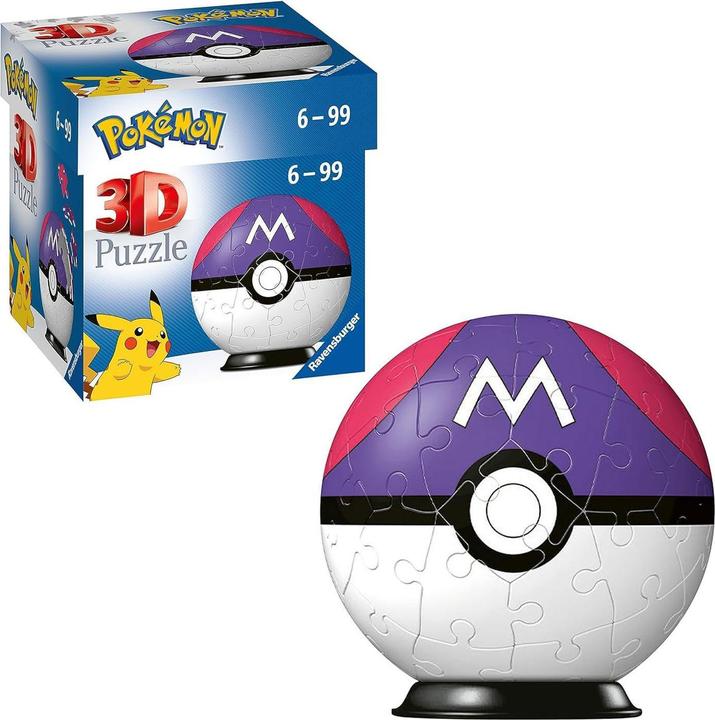 Actual product image Ravensburger 3D Puzzle 11564 - Puzzle Ball Pokémon Pokéballs - Master Ball - 54 (54 pieces)