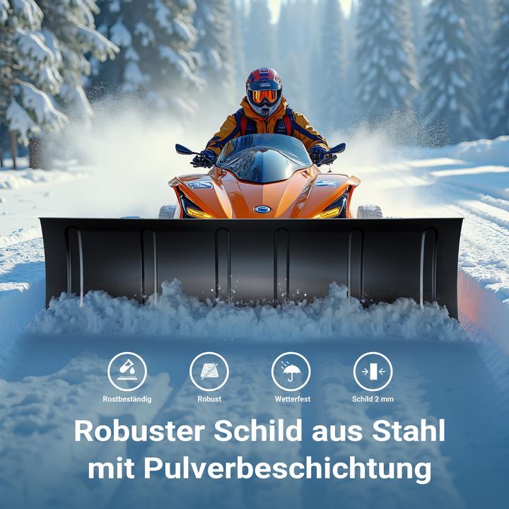 Produktbild Wiltec Universal Schneeschild 100x40 cm verstellbar Rasentraktor Schneepflug Traktor