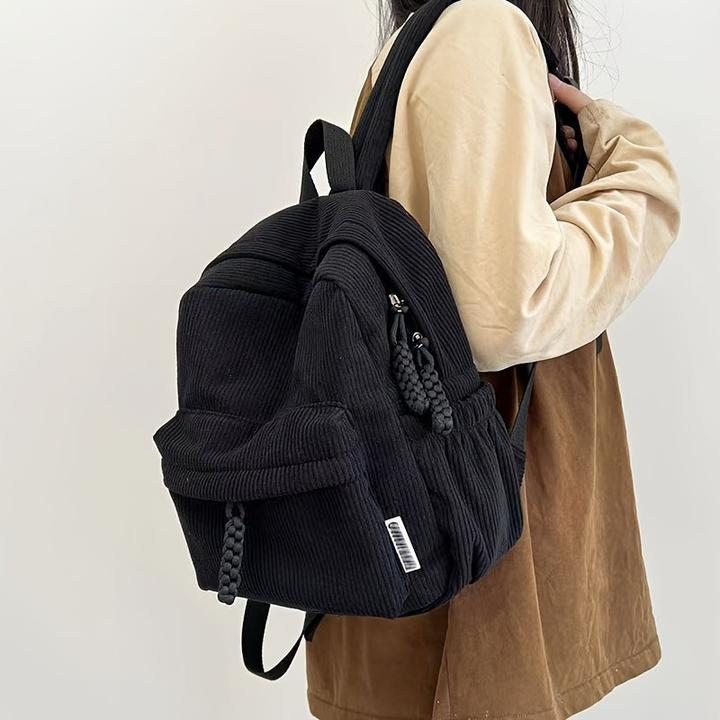 Only-Bags.Store Kleiner Rucksack aus Cord, lässiger Reiserucksack, einfacher Moderucksack (10 l)