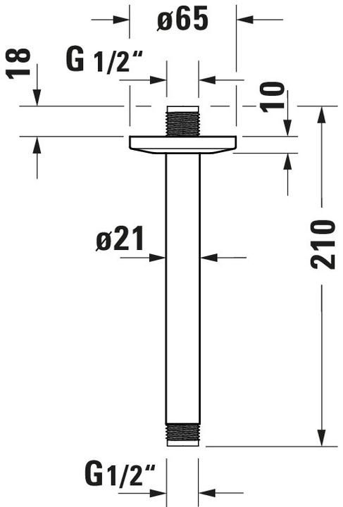 Valori nutrizionali e ingredienti Duravit Attacco a soffitto rd Ros 200mm Dimensione dell'attacco DN 15 cromo