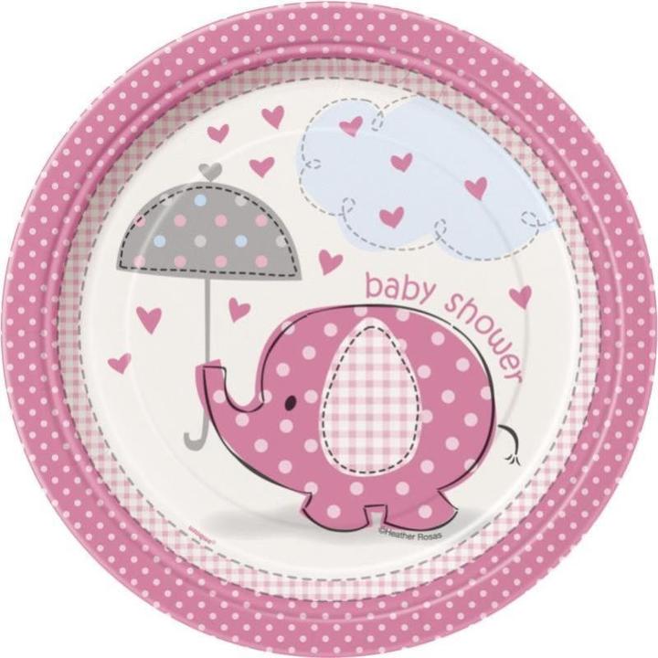 Produktbild Unique Teller Elefanten Rosa 18cm (8 Stück) (8 x)