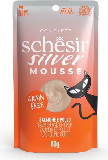 Produktbild Schesir Silver, Mousse, Lachs und Huhn, 80g (Senior, 1 Stk., 80 g)