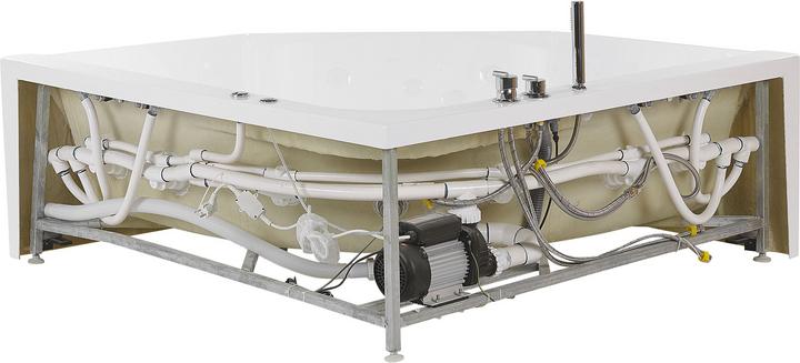 Actual product image Beliani Whirlpool bath corner model with LED 211 x 150 cm CACERES (335 l, 211 cm, 150 cm)