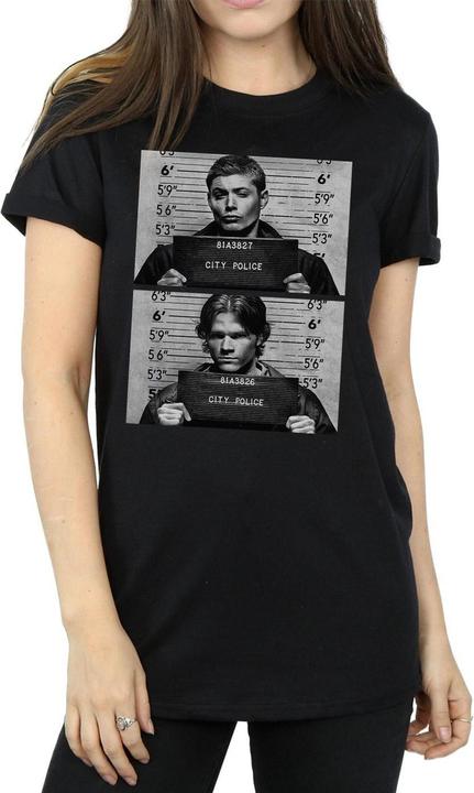 Immagine prodotto Supernatural Maglietta Winchester Mugshot in cotone da donna/ragazzo (L)