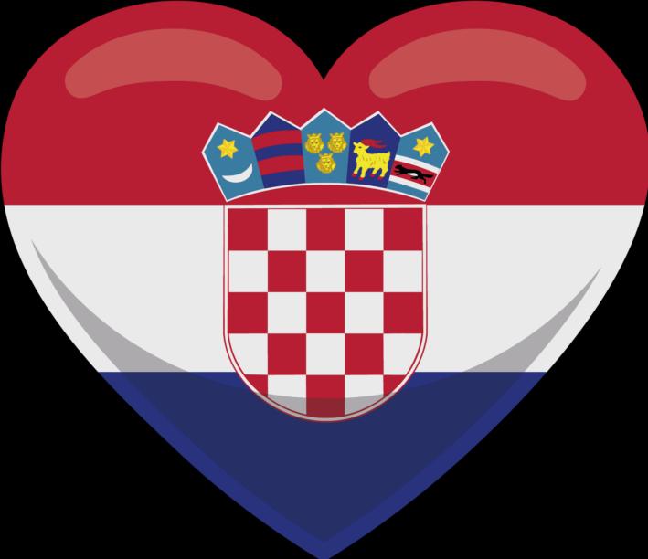 Produktbild Bügelbilder Bügelbild Herz Flagge Kroatien
