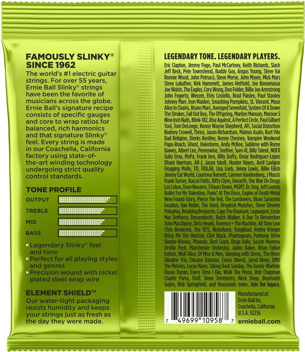 Image du produit Ernie Ball Jeu de cordes, Slinky Nickel 8-string, Regular 10-74 (8 x, Guitare électrique, 0.07")