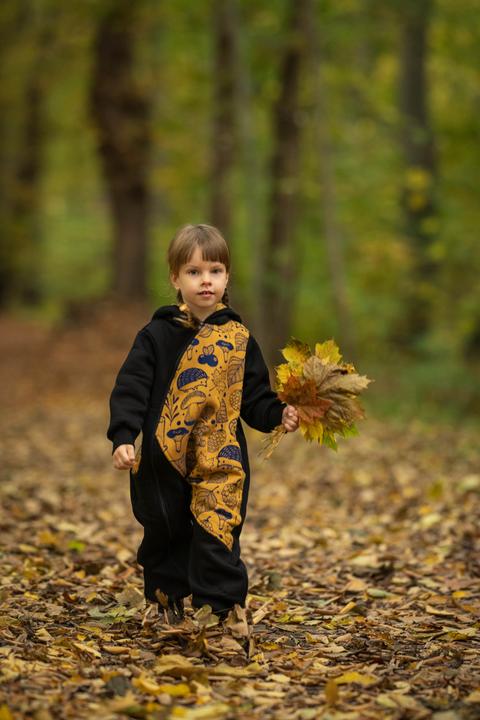 Actual product image Lennylamb Bear Romper - Under The Leaves (80)