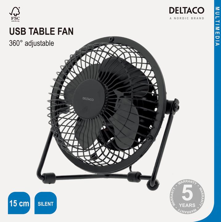 Actual product image Deltaco FT750 - USB Fan