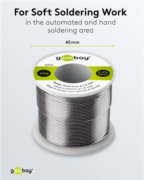 Immagine prodotto Goobay Saldatura professionale senza piombo, ø 1,0 mm, 250 g (Saldatura)