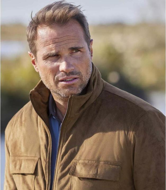 Produktbild Atlas For Men Camelfarbene Jacke in Wildlederoptik (L)