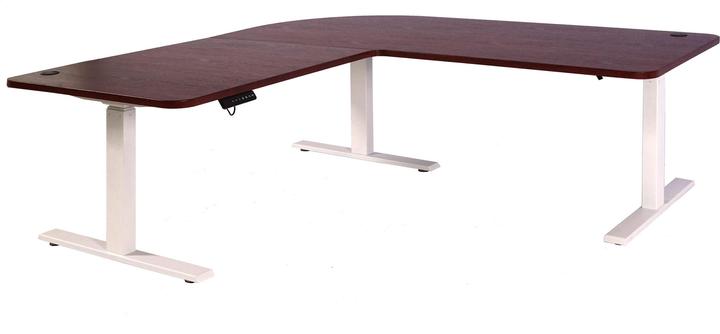 Swisshandel24 Eck-Schreibtisch, Computertisch, elektrisch höhenverstellbar Memory 178x178cm 84kg Kirsch-Dekor, w